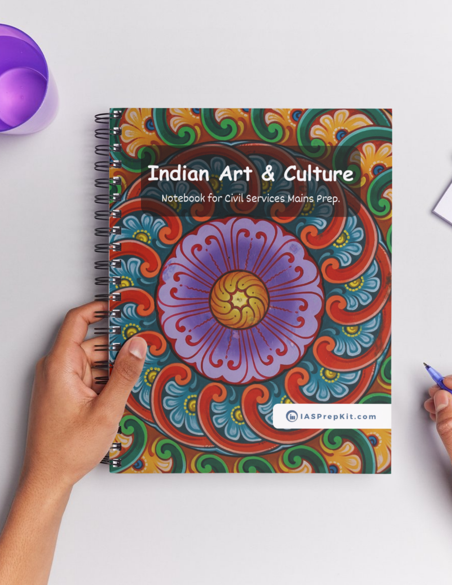 INDIAN ART & STRUGGLE Cover Page - Unruled 200 Pages (UPSC QCAB Size) Notebook - for MAINS - Wiro Binding (Metal Rings) - Inclusive of 12% GST - FREE Shipping