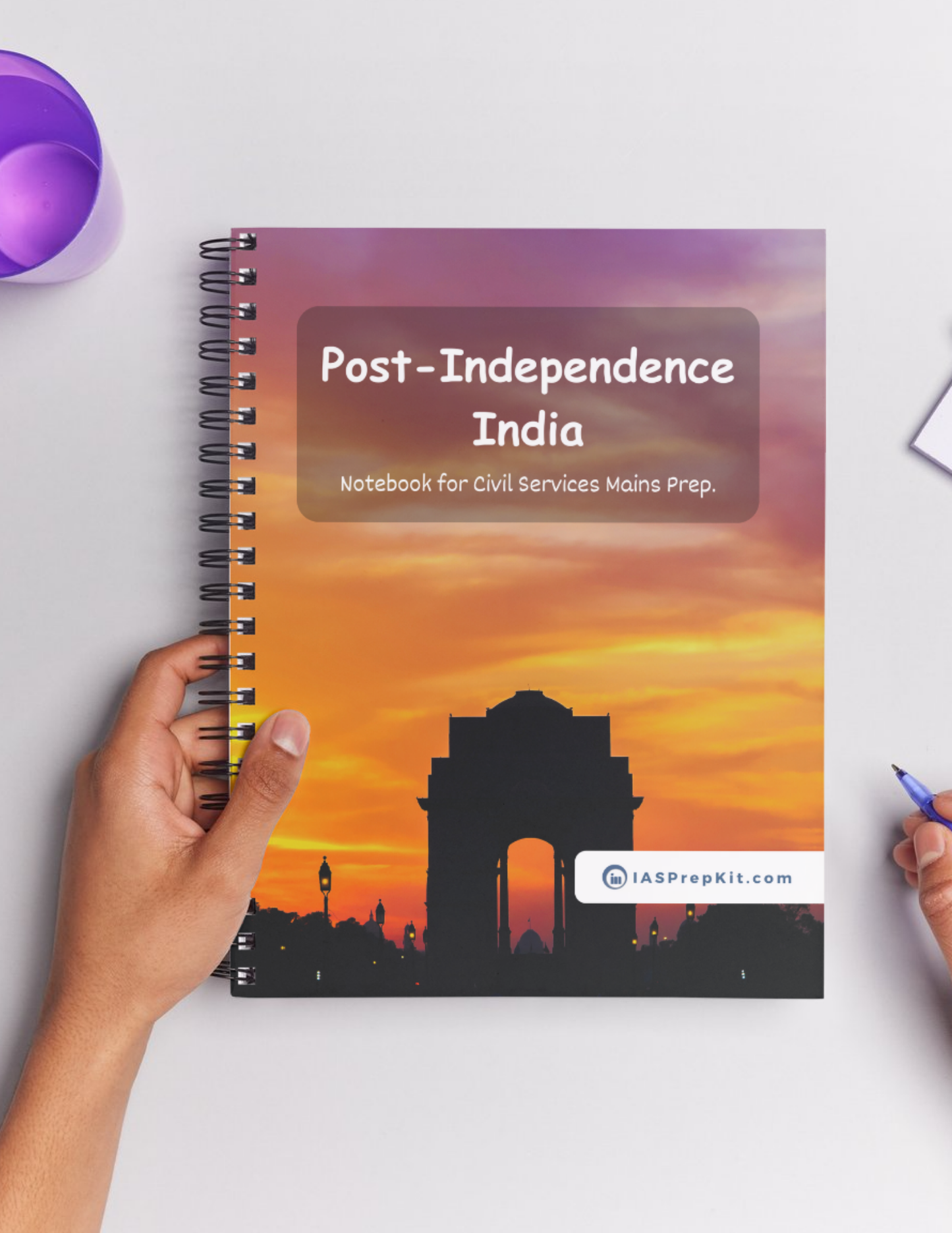 POST-INDEPENDENCE INDIA Cover Page - Unruled 200 Pages (UPSC QCAB Size) Notebook - for MAINS - Wiro Binding (Metal Rings) - Inclusive of 12% GST - FREE Shipping