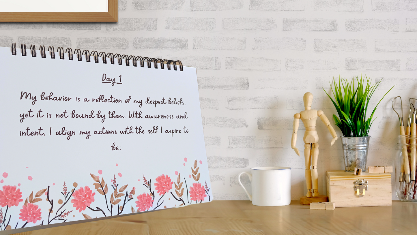 MAGNIFICENT - Daily Affirmation Flip Book for 4 Weeks - Crafted to improve & reinforce positivity in your behaviour - A5 Size - Wiro Binding