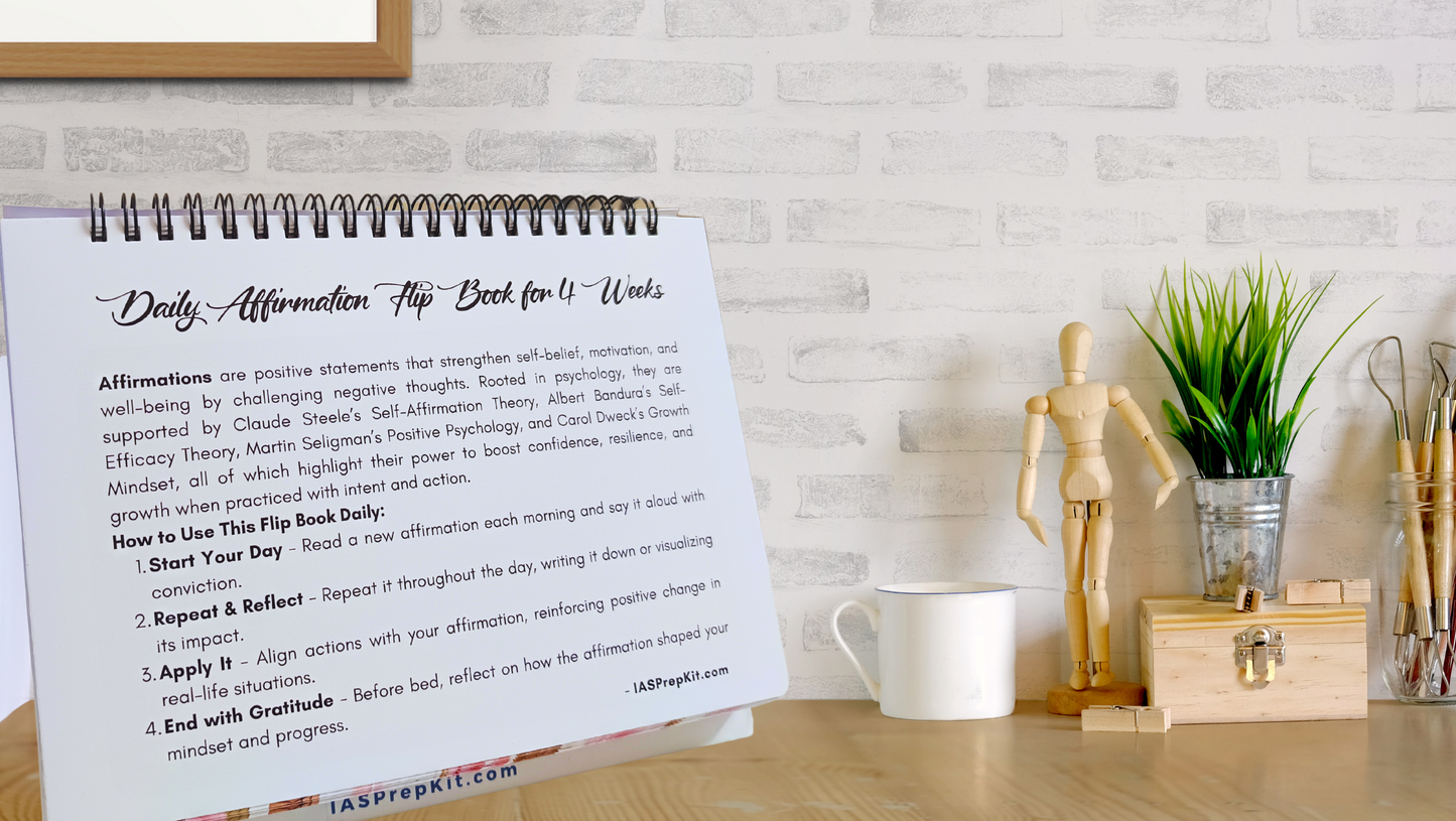 EMPATHY - Daily Affirmation Flip Book for 4 Weeks - Crafted to strengthen your Emotional Intelligence - A5 Size - Wiro Binding