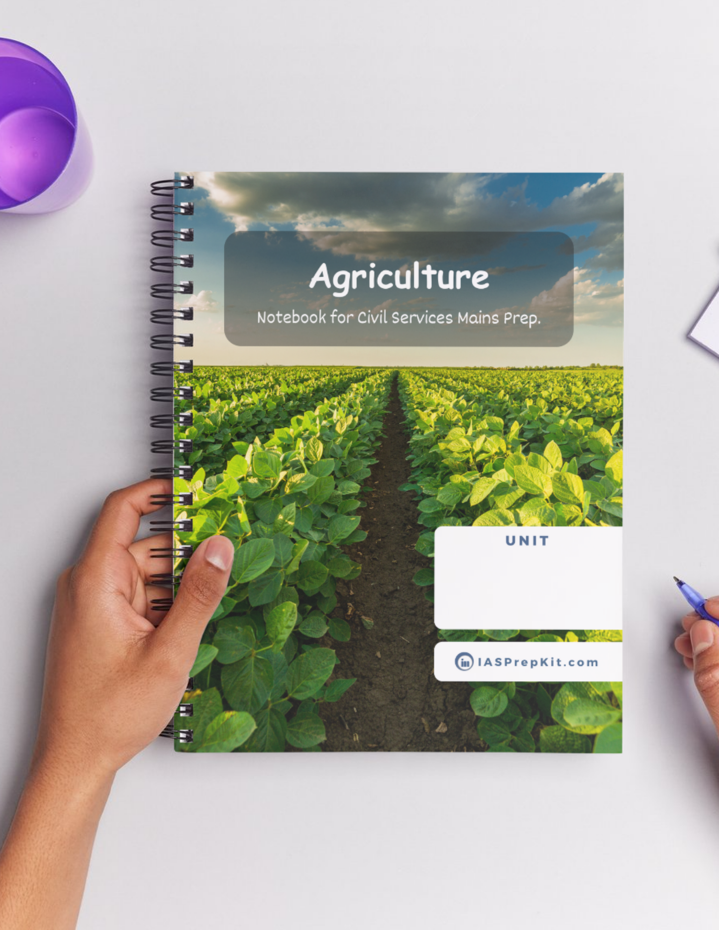 AGRICULTURE Cover Page - Unruled 200 Pages (UPSC QCAB Size) Notebook - for MAINS - Wiro Binding (Metal Rings) - Inclusive of 12% GST - FREE Shipping