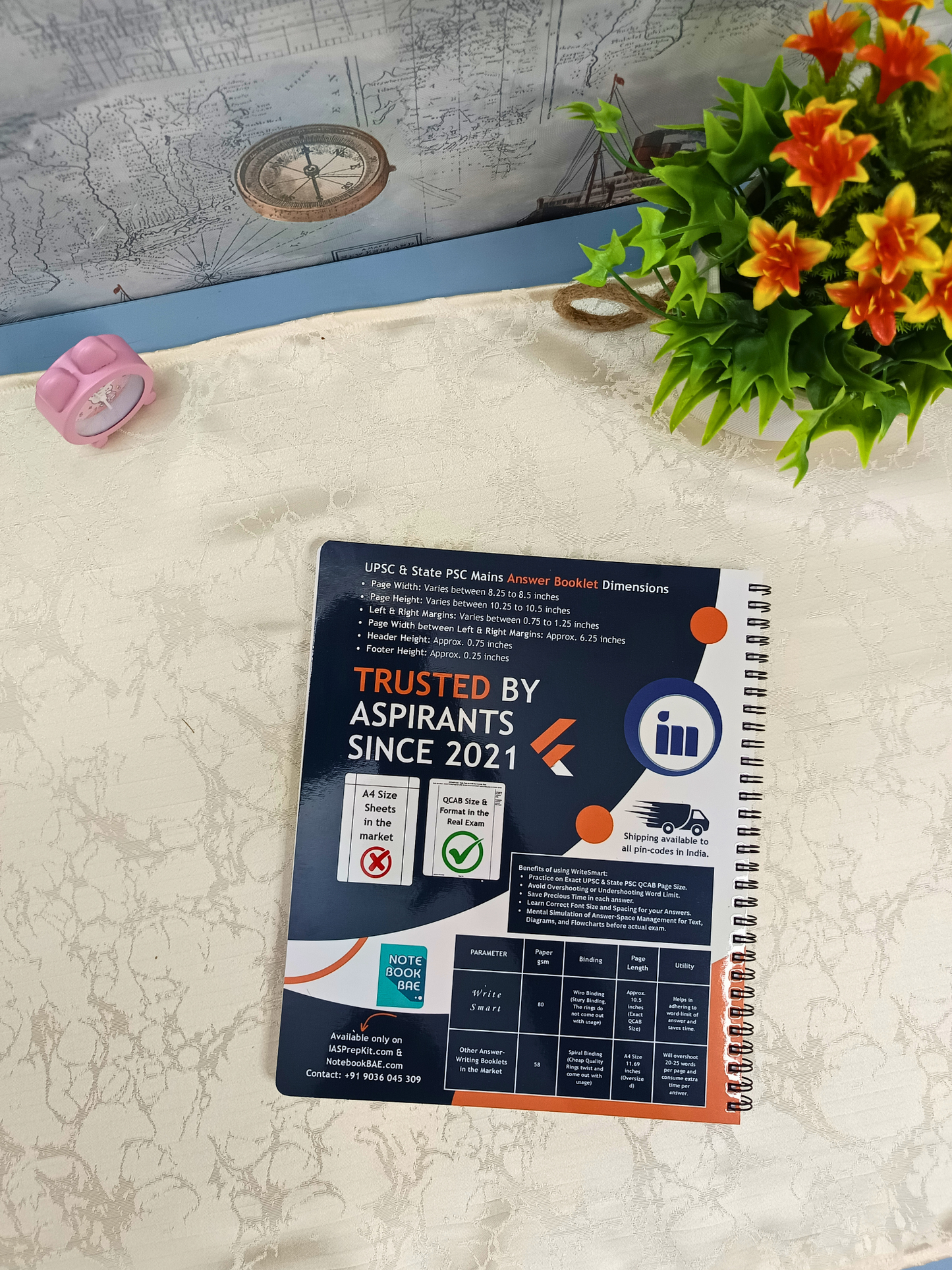 WriteSmart Orange - 5 Booklets (Total 1,000 Pages)