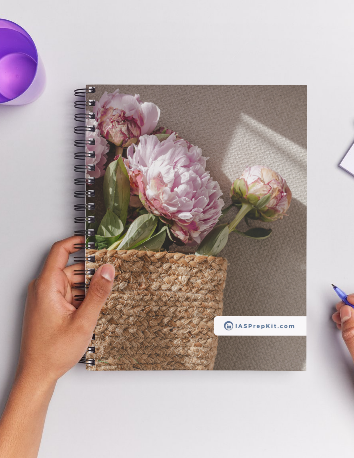 TEXTURE OF THE PINK Cover Page - Unruled 200 Pages (UPSC QCAB Size) Notebook - Wiro Binding (Metal Rings) - Inclusive of 12% GST - FREE Shipping