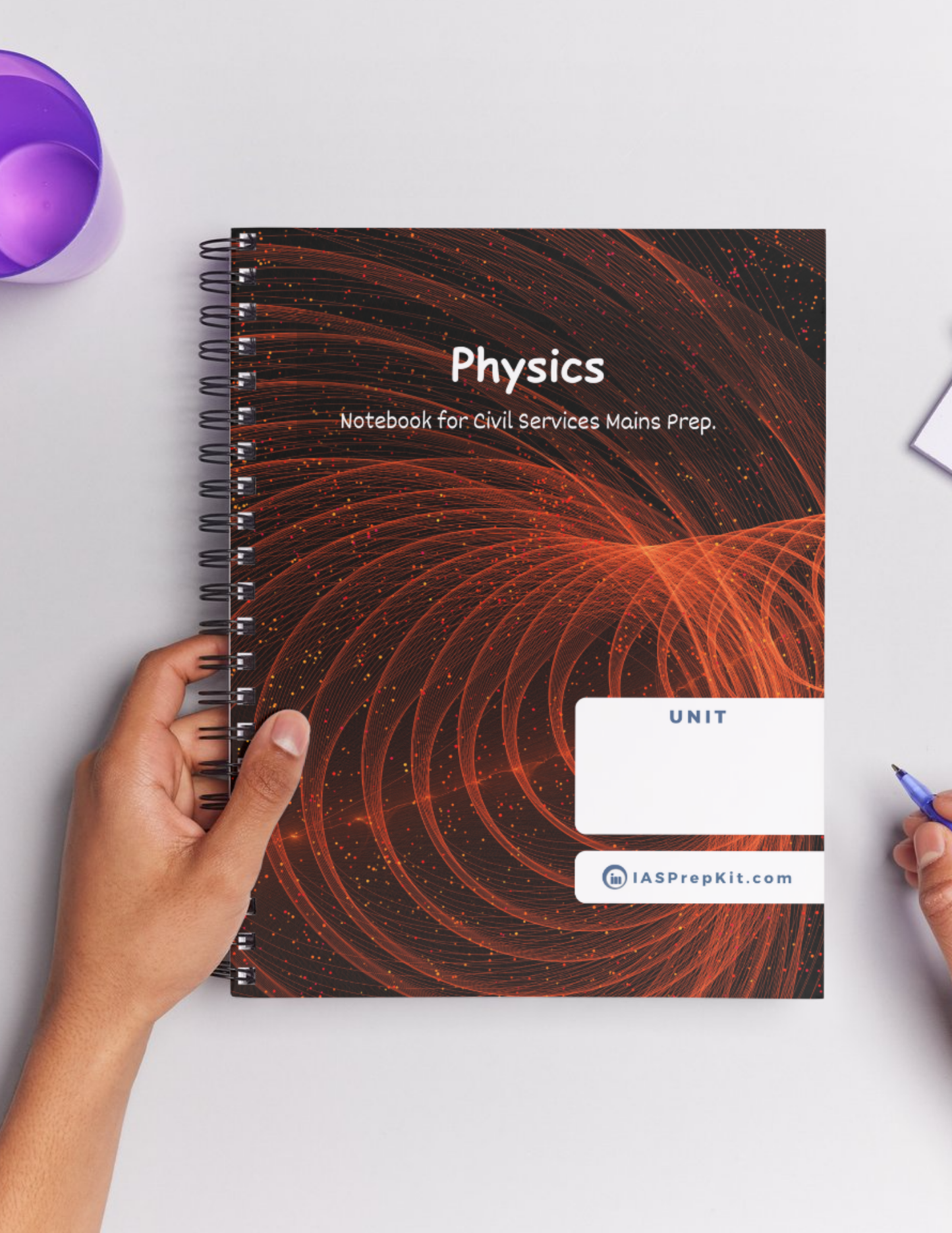 PHYSICS Cover Page - Unruled 200 Pages (UPSC QCAB Size) Notebook - for MAINS - Wiro Binding (Metal Rings) - Inclusive of 12% GST - FREE Shipping
