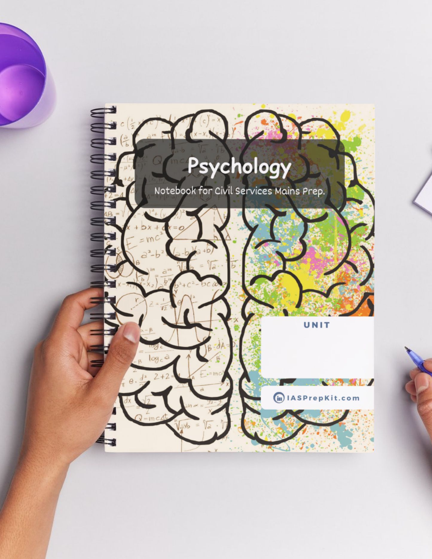 PSYCHOLOGY Cover Page - Unruled 200 Pages (UPSC QCAB Size) Notebook - for MAINS - Wiro Binding (Metal Rings) - Inclusive of 12% GST - FREE Shipping
