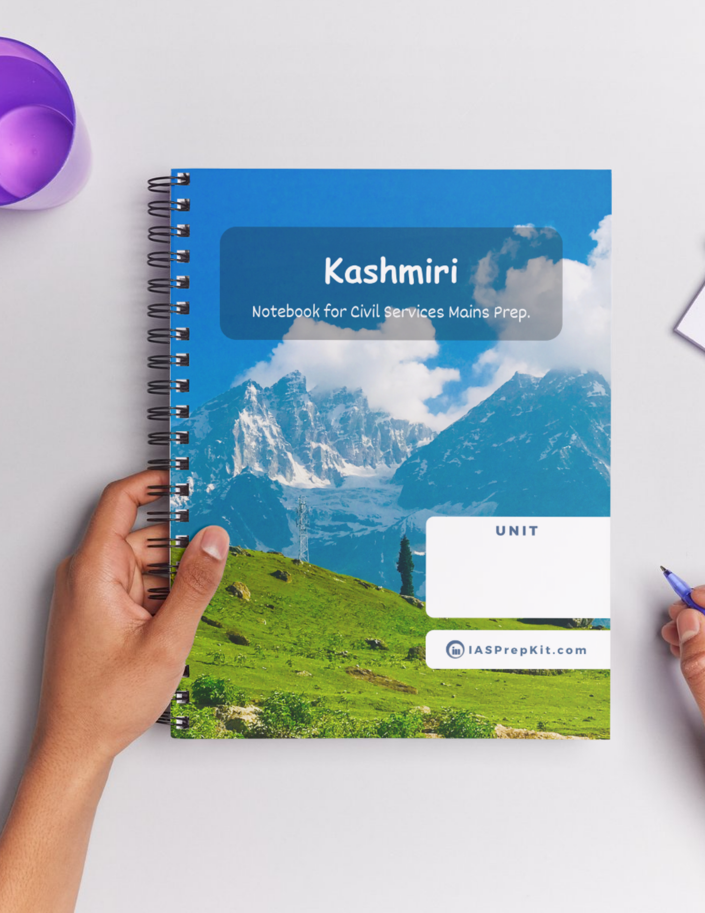 KASHMIRI LITERATURE Cover Page - Unruled 200 Pages (UPSC QCAB Size) Notebook - for MAINS - Wiro Binding (Metal Rings) - Inclusive of 12% GST - FREE Shipping