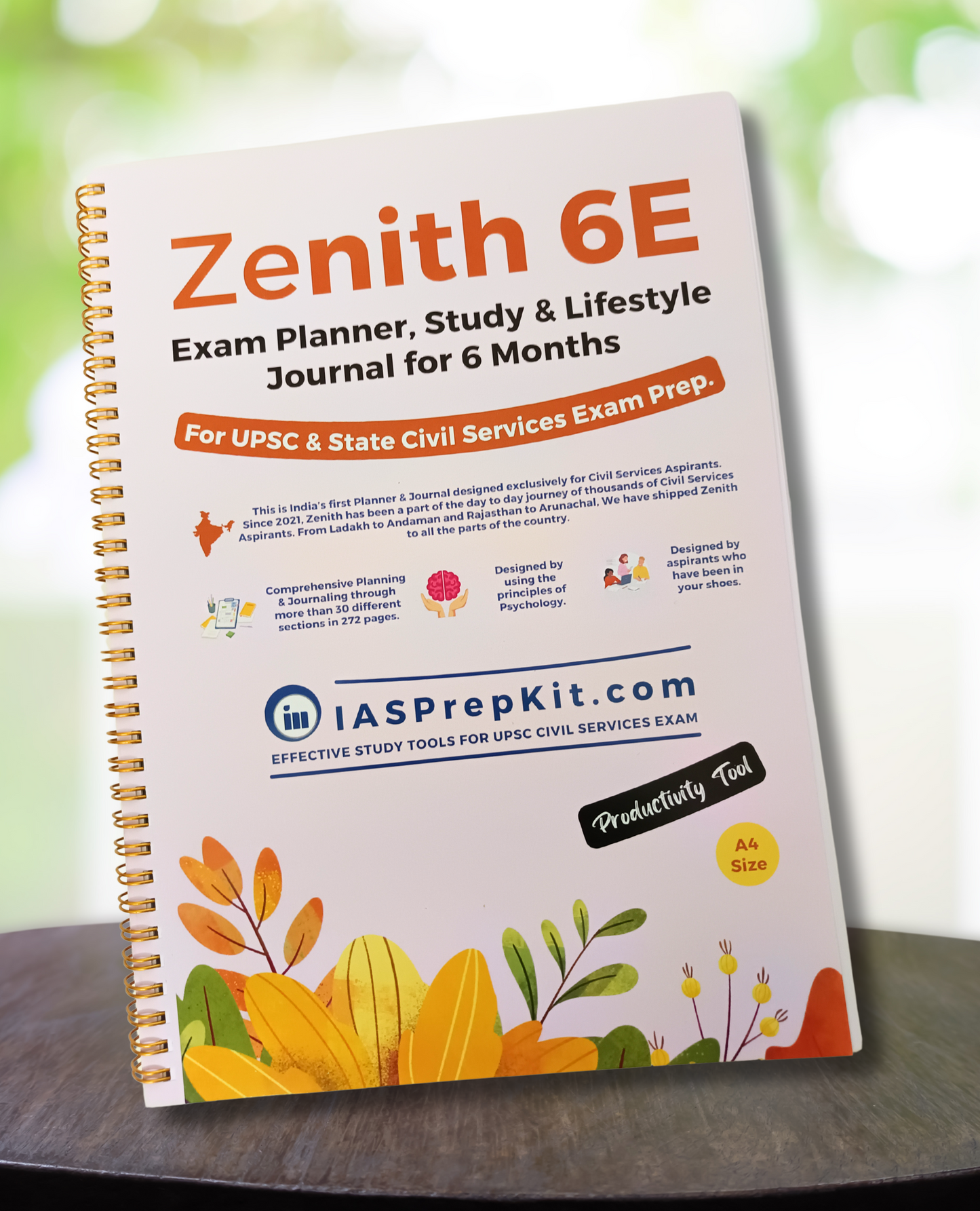 A4 Size - Zenith 6E - Exam Planner, Study & Lifestyle Journal for 6 Months (You can use this from any date)