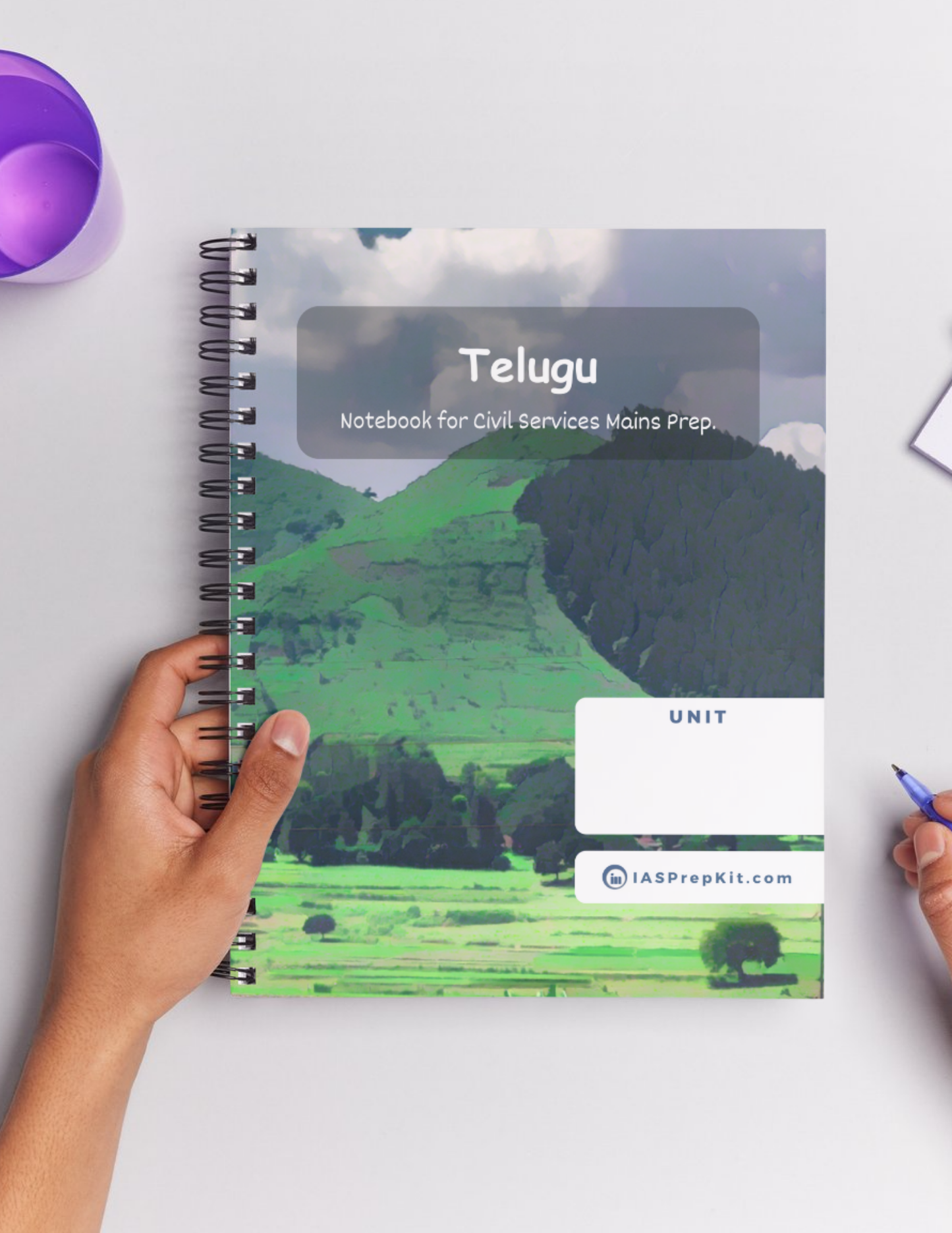 TELUGU LITERATURE Cover Page - Unruled 200 Pages (UPSC QCAB Size) Notebook - for MAINS - Wiro Binding (Metal Rings) - Inclusive of 12% GST - FREE Shipping