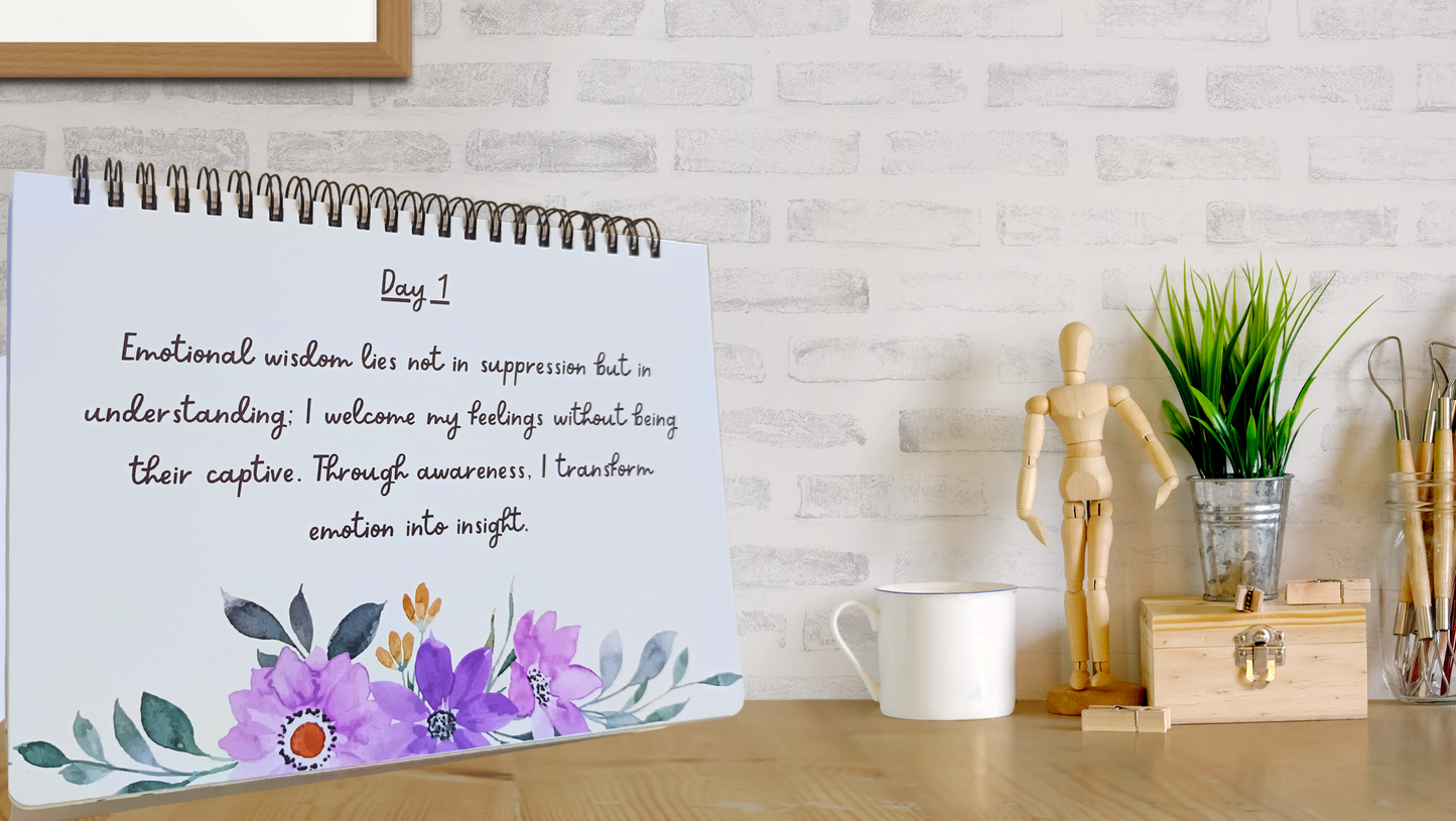 EMPATHY - Daily Affirmation Flip Book for 4 Weeks - Crafted to strengthen your Emotional Intelligence - A5 Size - Wiro Binding