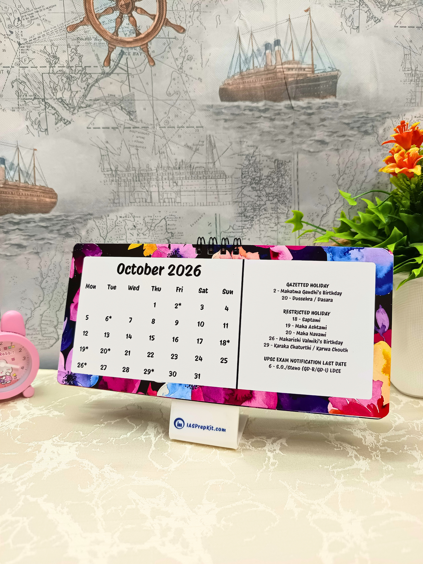 Midnight Jungle - 2026 UPSC Desk Calendar with Important UPSC Dates