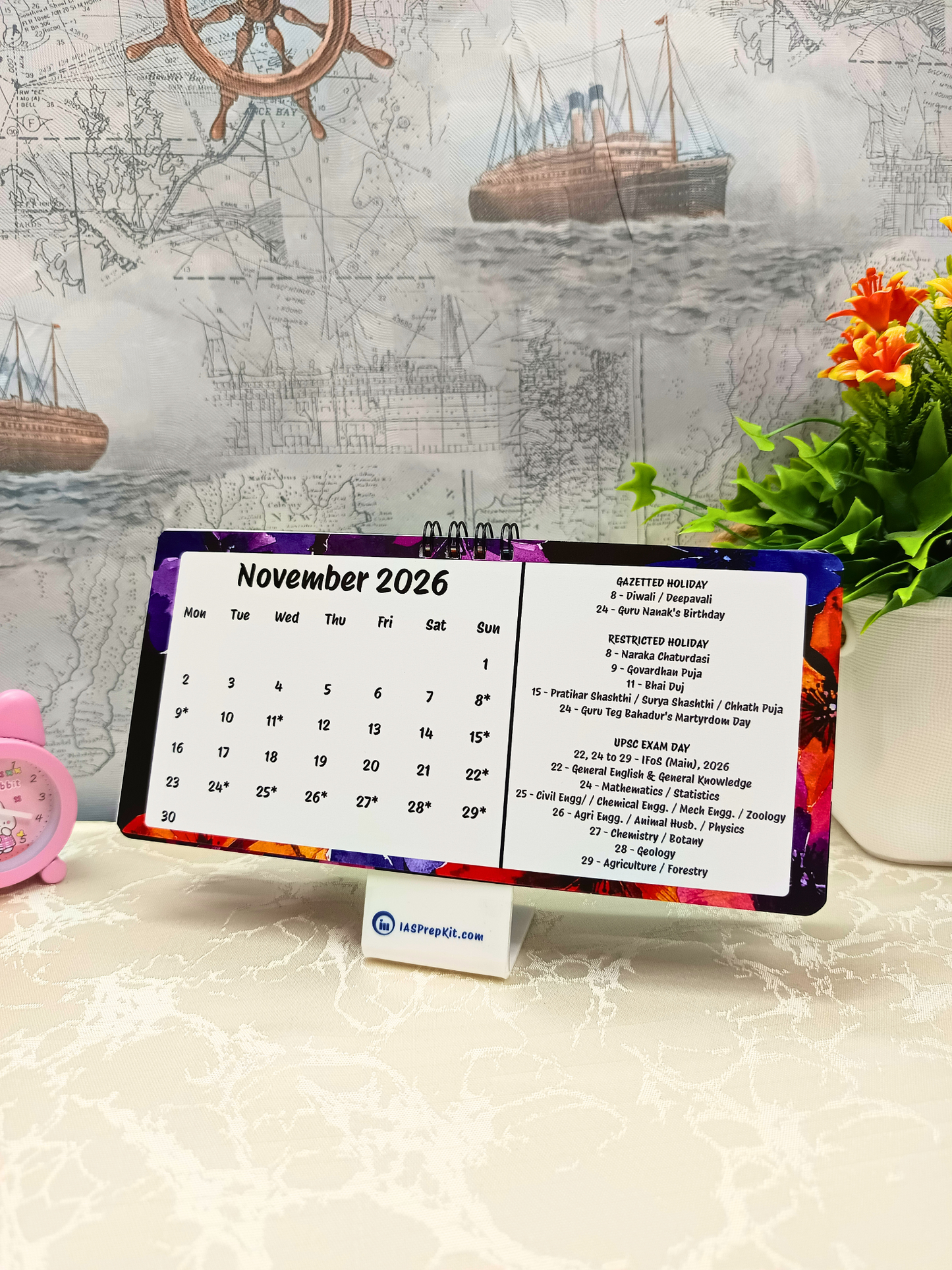 Midnight Jungle - 2026 UPSC Desk Calendar with Important UPSC Dates