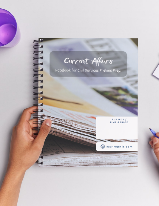 CURRENT AFFAIRS Cover Page - Unruled 200 Pages (UPSC QCAB Size) Notebook - for PRELIMS - Wiro Binding (Metal Rings) - Inclusive of 12% GST - FREE Shipping