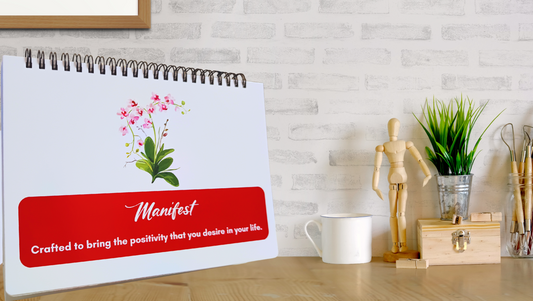 MANIFEST - Daily Affirmation Flip Book for 4 Weeks - Crafted to bring the positivity that you desire in your life - A5 Size - Wiro Binding