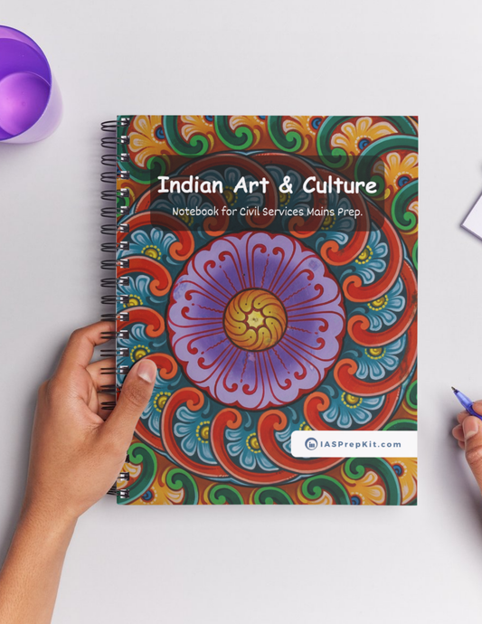 INDIAN ART & STRUGGLE Cover Page - Unruled 200 Pages (UPSC QCAB Size) Notebook - for MAINS - Wiro Binding (Metal Rings) - Inclusive of 12% GST - FREE Shipping