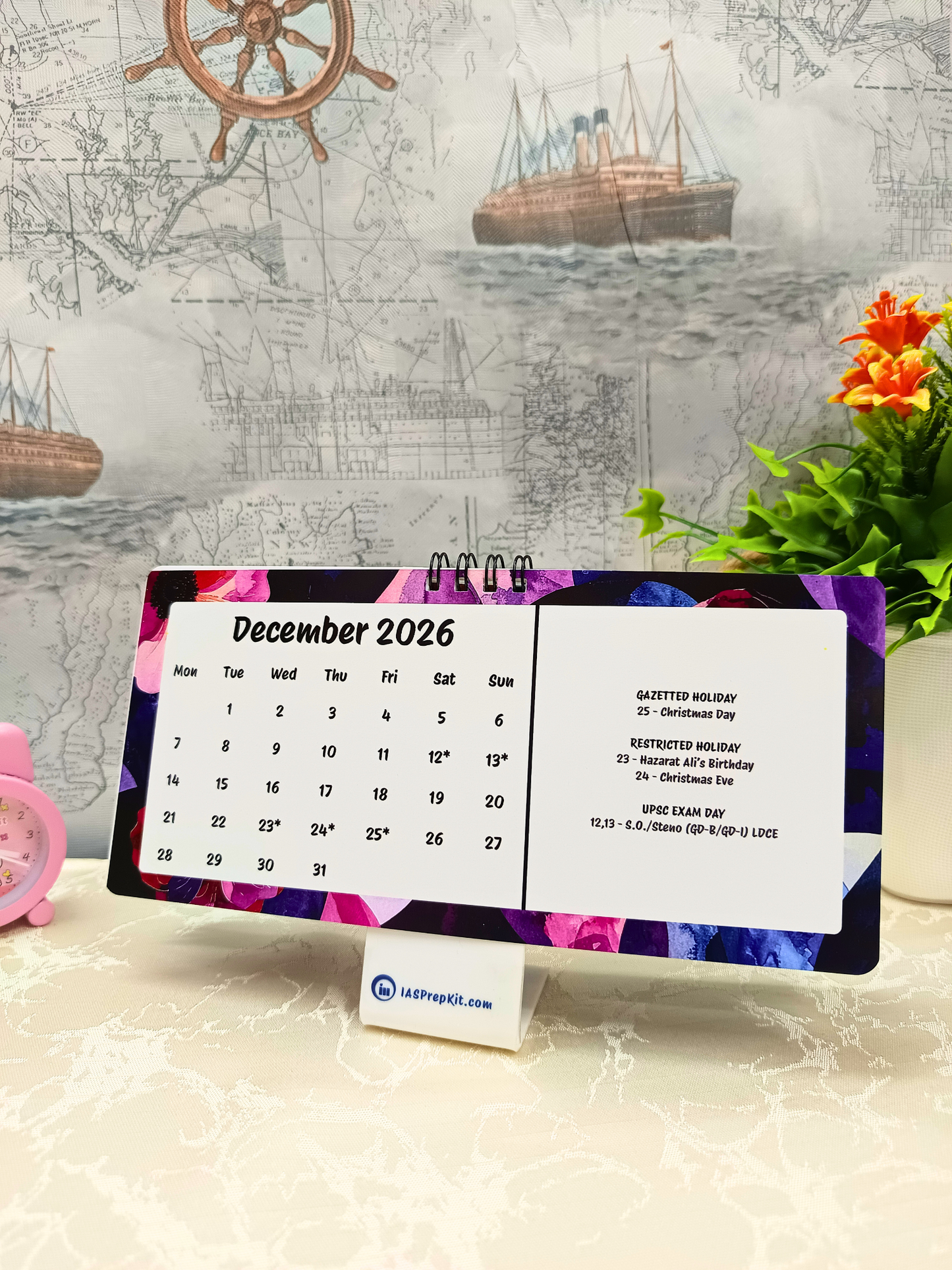 Midnight Jungle - 2026 UPSC Desk Calendar with Important UPSC Dates