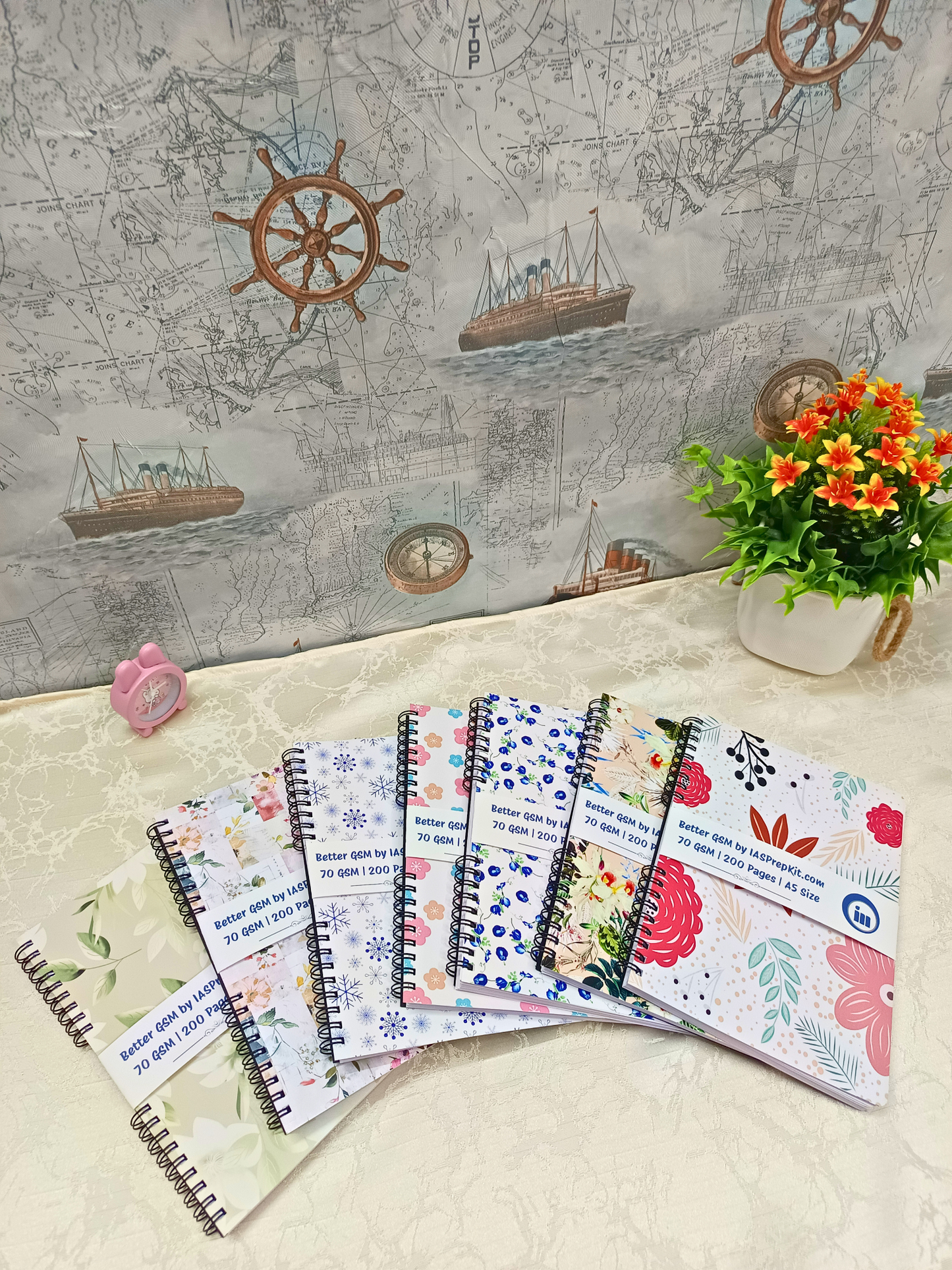 Buy ALL 7 Cover Designs for Rs. 89 EACH - Small Size A5 Notebook - 200 Pages each