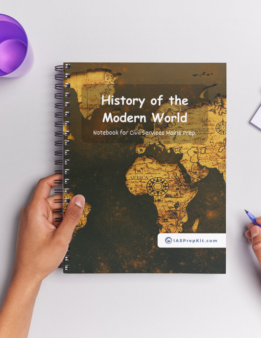 HISTORY OF THE MODERN WORLD Cover Page - Unruled 200 Pages (UPSC QCAB Size) Notebook - for MAINS - Wiro Binding (Metal Rings) - Inclusive of 12% GST - FREE Shipping