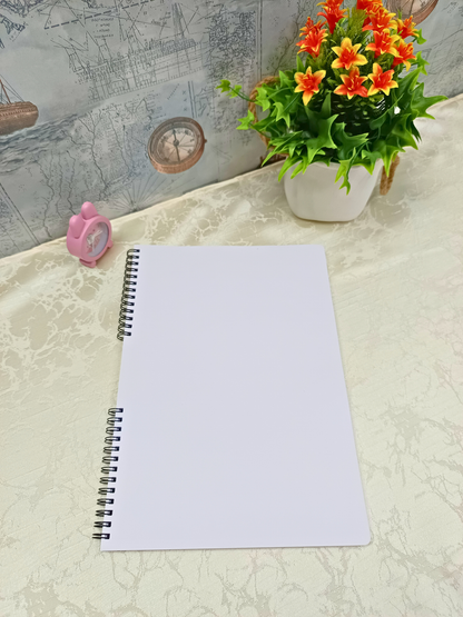 Frosted Blueflakes Cover Design - Large Size A4 Notebook - 200 Pages