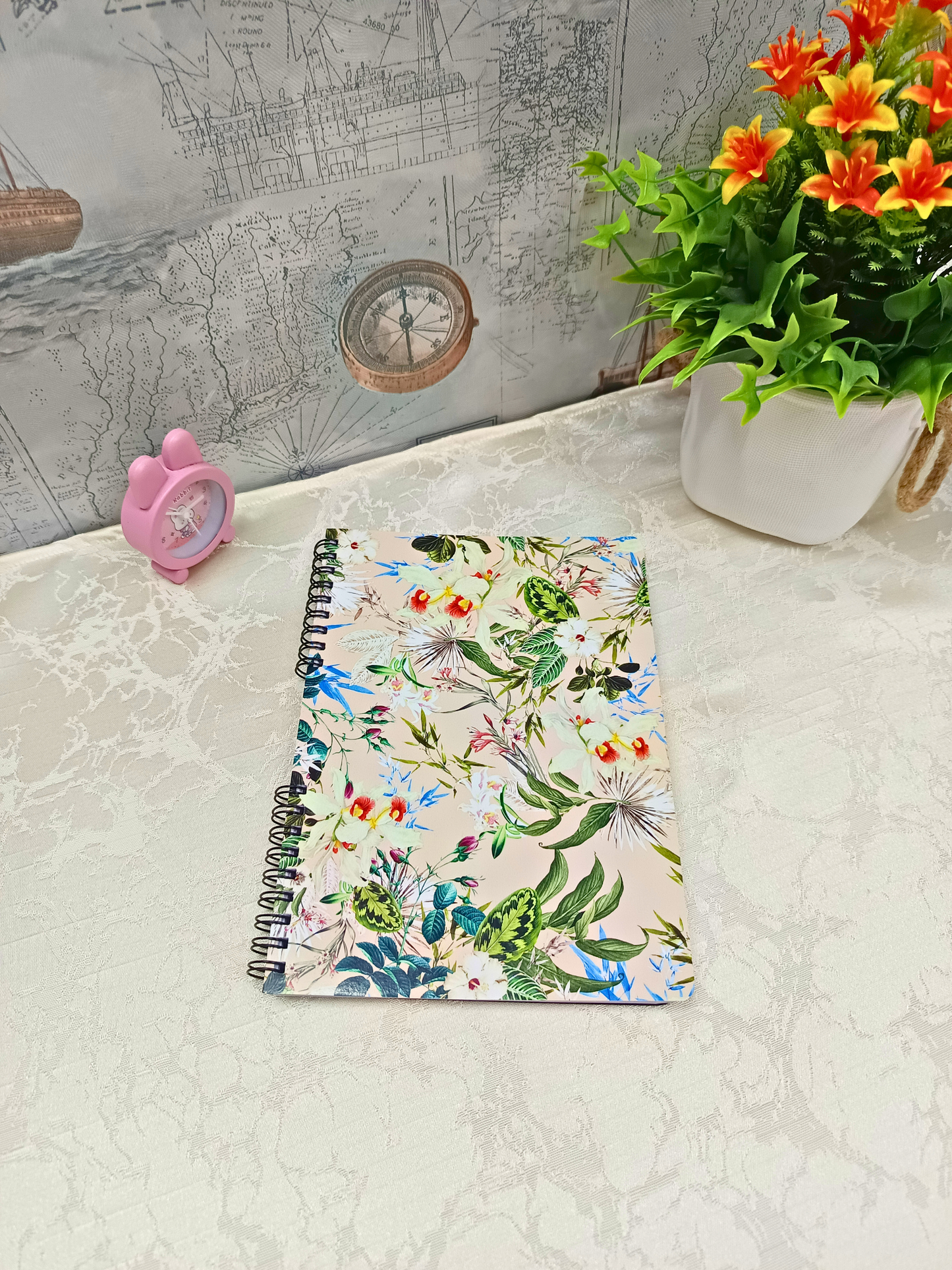 Tropical Canopy Cover Design - Small Size A5 Notebook - 200 Pages