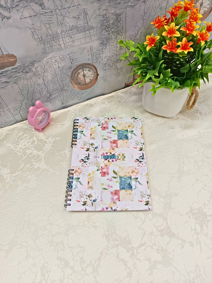 Botanica Tiles Cover Design - Small Size A5 Notebook - 200 Pages