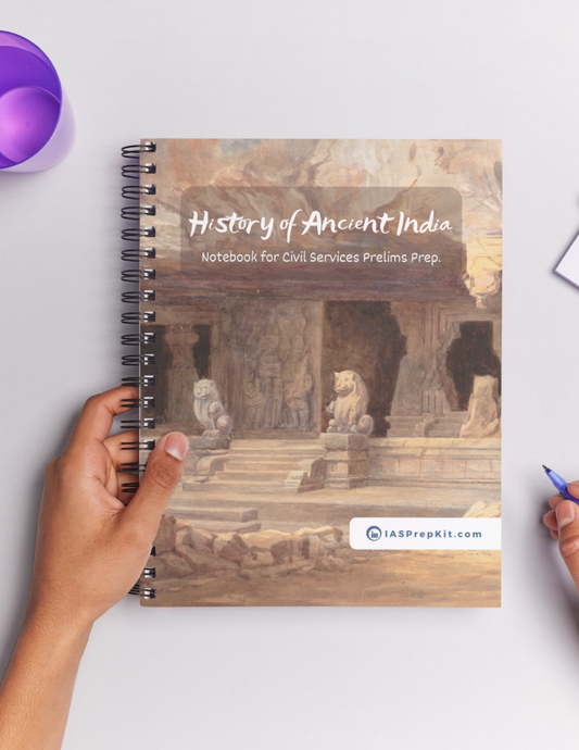 HISTORY OF ANCIENT INDIA Cover Page - Unruled 200 Pages (UPSC QCAB Size) Notebook - for PRELIMS - Wiro Binding (Metal Rings) - Inclusive of 12% GST - FREE Shipping