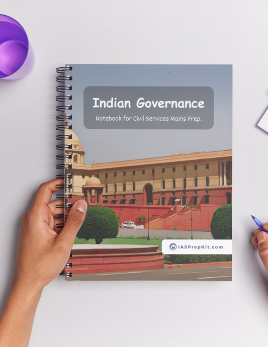 INDIAN GOVERNANCE Cover Page - Unruled 200 Pages (UPSC QCAB Size) Notebook - for MAINS - Wiro Binding (Metal Rings) - Inclusive of 12% GST - FREE Shipping