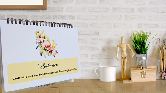 EMBRACE - Daily Affirmation Flip Book for 4 Weeks - Crafted to help you build resilience in the changing world - A5 Size - Wiro Binding