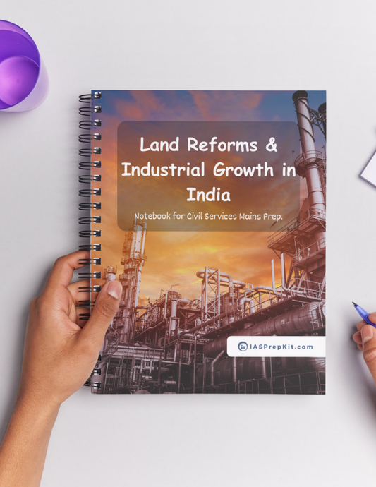 LAND REFORMS & INDUSTRIAL GROWTH IN INDIA Cover Page - Unruled 200 Pages (UPSC QCAB Size) Notebook - for MAINS - Wiro Binding (Metal Rings) - Inclusive of 12% GST - FREE Shipping