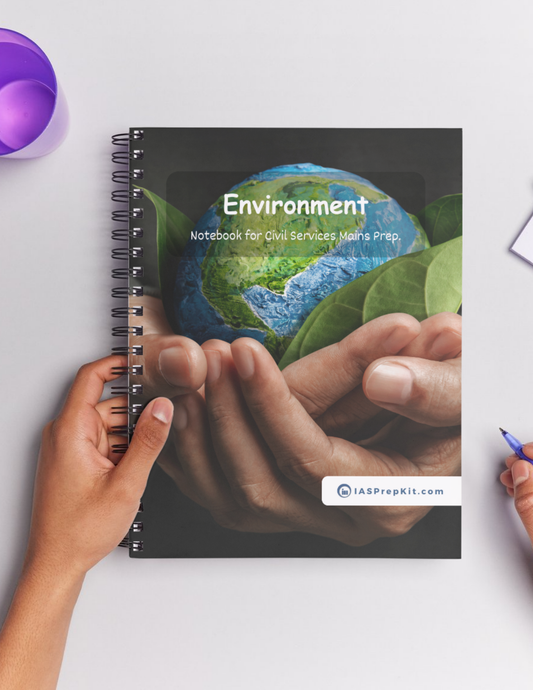 ENVIRONMENT Cover Page - Unruled 200 Pages (UPSC QCAB Size) Notebook - for MAINS - Wiro Binding (Metal Rings) - Inclusive of 12% GST - FREE Shipping