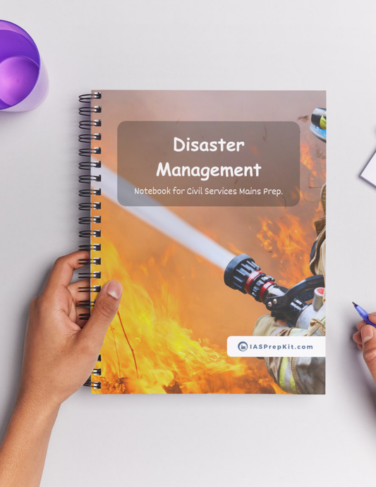 DISASTER MANAGEMENT Cover Page - Unruled 200 Pages (UPSC QCAB Size) Notebook - for MAINS - Wiro Binding (Metal Rings) - Inclusive of 12% GST - FREE Shipping