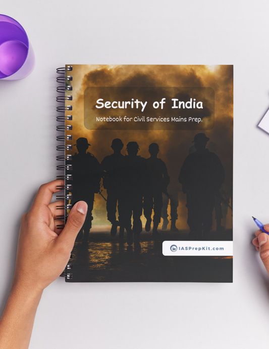 SECURITY OF INDIA Cover Page - Unruled 200 Pages (UPSC QCAB Size) Notebook - for MAINS - Wiro Binding (Metal Rings) - Inclusive of 12% GST - FREE Shipping