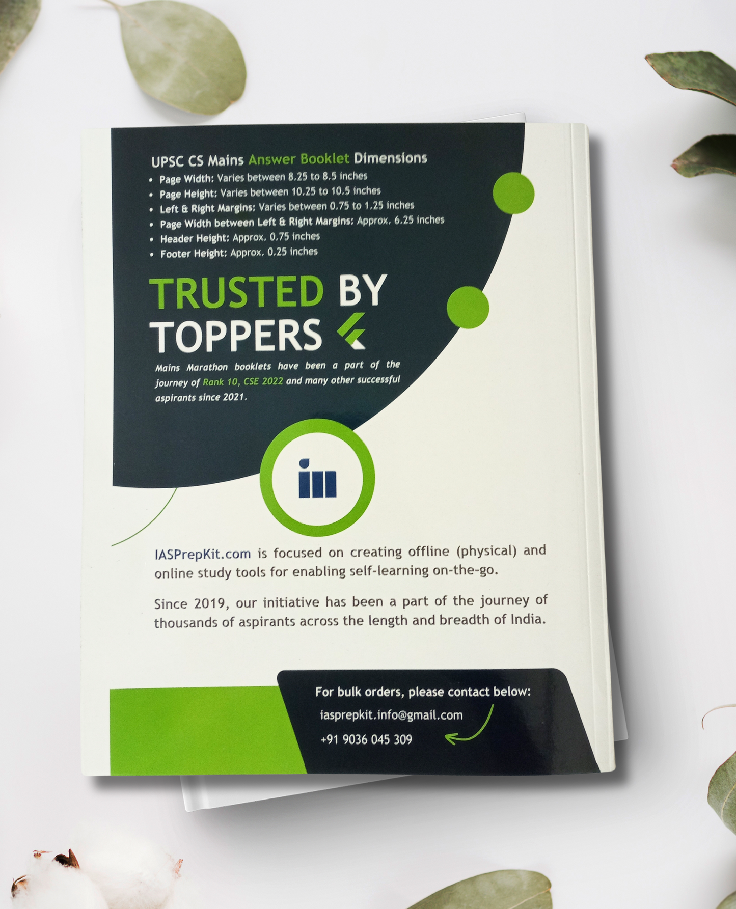 Mains Marathon - Empty Answer-Writing Booklets for UPSC CS Mains Exam (Exact UPSC QCAB Size - 100 pages, 70gsm, FREE Shipping)