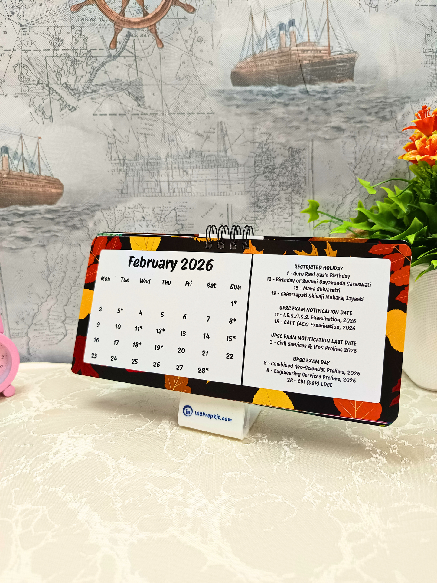 Midnight Jungle - 2026 UPSC Desk Calendar with Important UPSC Dates