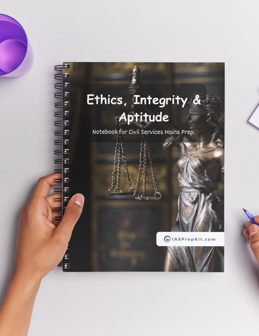 ETHICS, INTEGRITY & APTITUDE Cover Page - Unruled 200 Pages (UPSC QCAB Size) Notebook - for MAINS - Wiro Binding (Metal Rings) - Inclusive of 12% GST - FREE Shipping