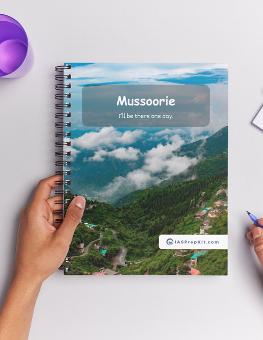 MUSSOORIE Cover Page - Unruled 200 Pages (UPSC QCAB Size) Notebook - Wiro Binding (Metal Rings) - Inclusive of 12% GST - FREE Shipping