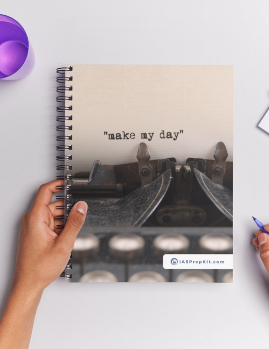 MAKE MY DAY Cover Page - Unruled 200 Pages (UPSC QCAB Size) Notebook - Wiro Binding (Metal Rings) - Inclusive of 12% GST - FREE Shipping