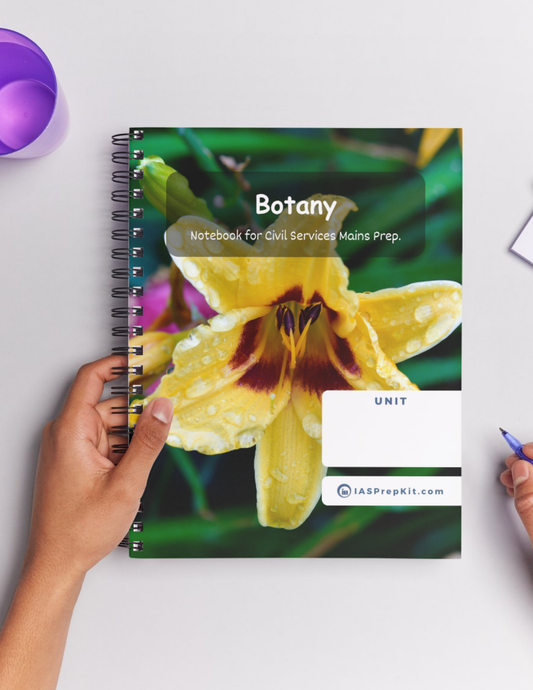 BOTANY Cover Page - Unruled 200 Pages (UPSC QCAB Size) Notebook - for MAINS - Wiro Binding (Metal Rings) - Inclusive of 12% GST - FREE Shipping