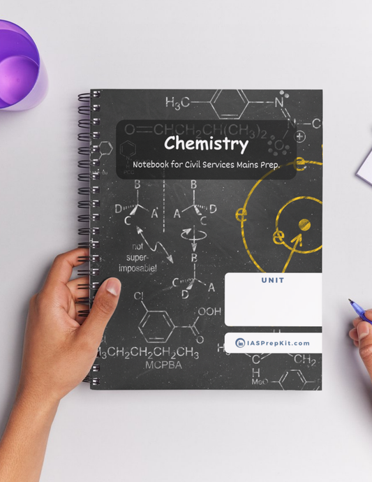 CHEMISTRY Cover Page - Unruled 200 Pages (UPSC QCAB Size) Notebook - for MAINS - Wiro Binding (Metal Rings) - Inclusive of 12% GST - FREE Shipping