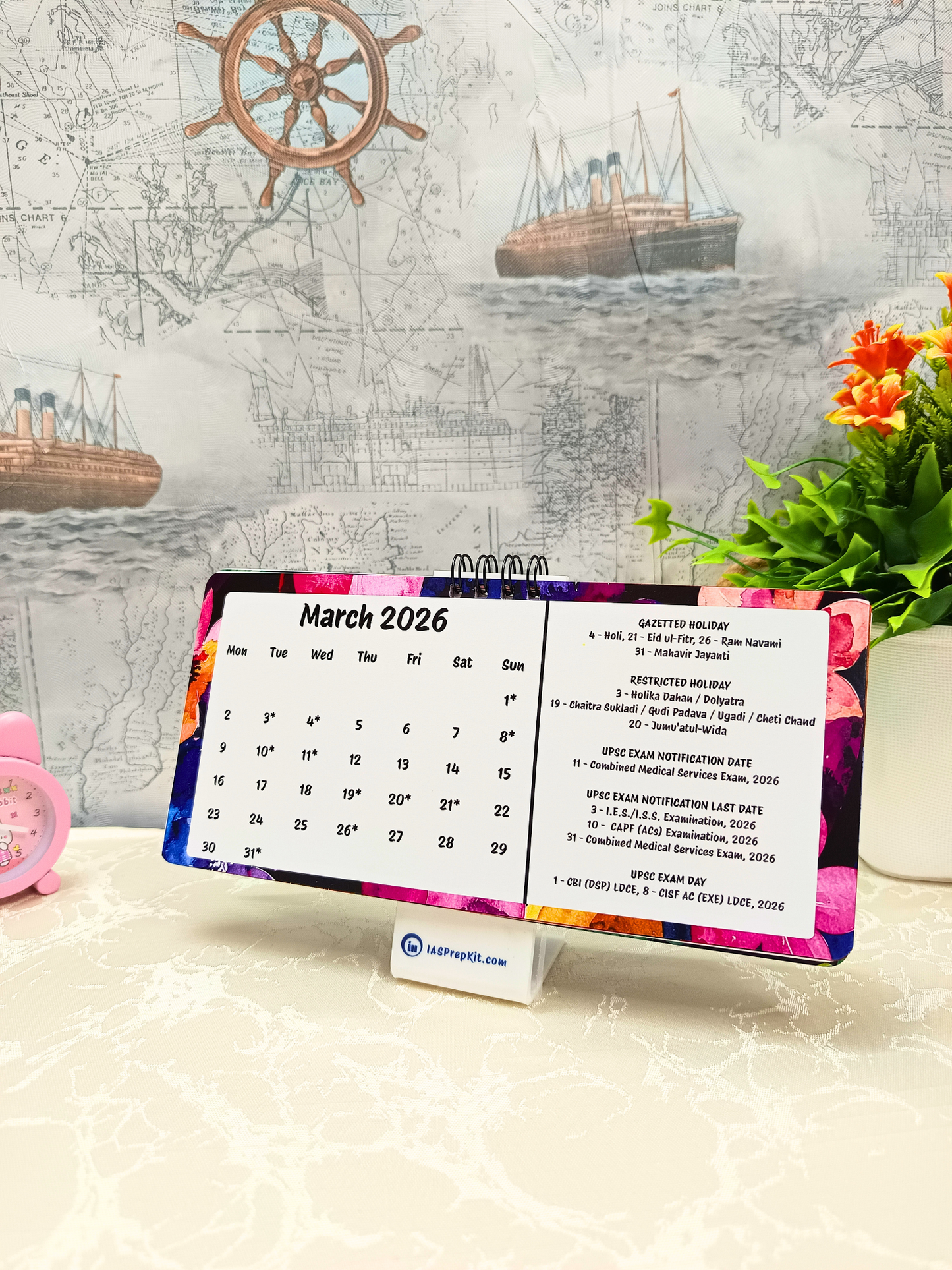 Midnight Jungle - 2026 UPSC Desk Calendar with Important UPSC Dates