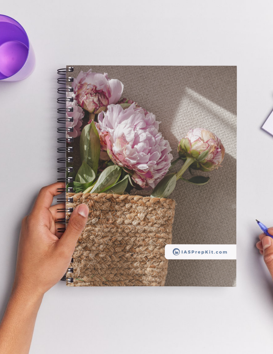 TEXTURE OF THE PINK Cover Page - Unruled 200 Pages (UPSC QCAB Size) Notebook - Wiro Binding (Metal Rings) - Inclusive of 12% GST - FREE Shipping