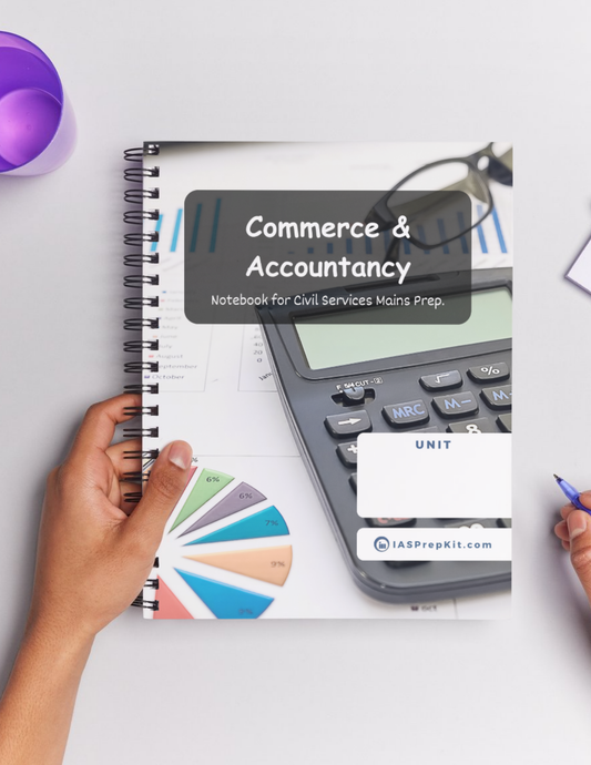 COMMERCE & ACCOUNTANCY Cover Page - Unruled 200 Pages (UPSC QCAB Size) Notebook - for MAINS - Wiro Binding (Metal Rings) - Inclusive of 12% GST - FREE Shipping