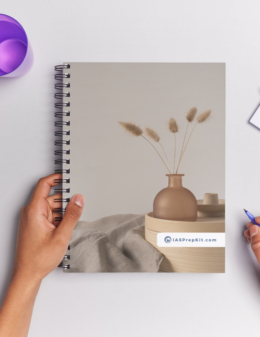 GOLDEN POT Cover Page - Unruled 200 Pages (UPSC QCAB Size) Notebook - Wiro Binding (Metal Rings) - Inclusive of 12% GST - FREE Shipping