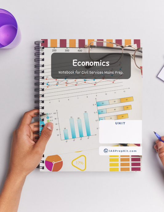 ECONOMICS Cover Page - Unruled 200 Pages (UPSC QCAB Size) Notebook - for MAINS - Wiro Binding (Metal Rings) - Inclusive of 12% GST - FREE Shipping