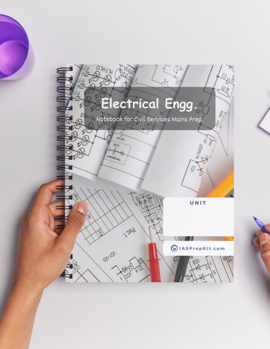 ELECTRICAL ENGINEERING Cover Page - Unruled 200 Pages (UPSC QCAB Size) Notebook - for MAINS - Wiro Binding (Metal Rings) - Inclusive of 12% GST - FREE Shipping