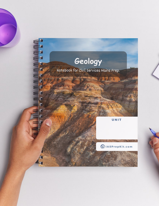 GEOLOGY Cover Page - Unruled 200 Pages (UPSC QCAB Size) Notebook - for MAINS - Wiro Binding (Metal Rings) - Inclusive of 12% GST - FREE Shipping