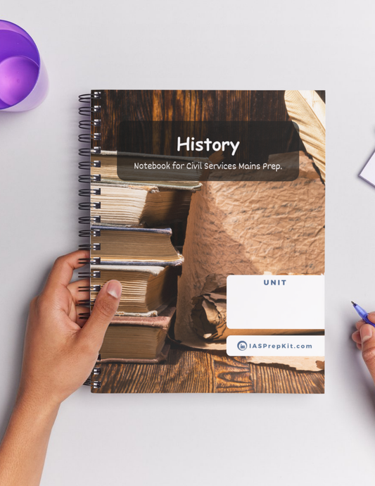 HISTORY Cover Page - Unruled 200 Pages (UPSC QCAB Size) Notebook - for MAINS - Wiro Binding (Metal Rings) - Inclusive of 12% GST - FREE Shipping