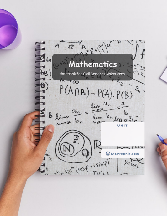 MATHEMATICS Cover Page - Unruled 200 Pages (UPSC QCAB Size) Notebook - for MAINS - Wiro Binding (Metal Rings) - Inclusive of 12% GST - FREE Shipping
