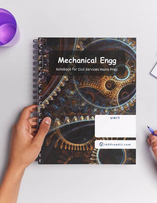 MECHANICAL ENGINEERING Cover Page - Unruled 200 Pages (UPSC QCAB Size) Notebook - for MAINS - Wiro Binding (Metal Rings) - Inclusive of 12% GST - FREE Shipping