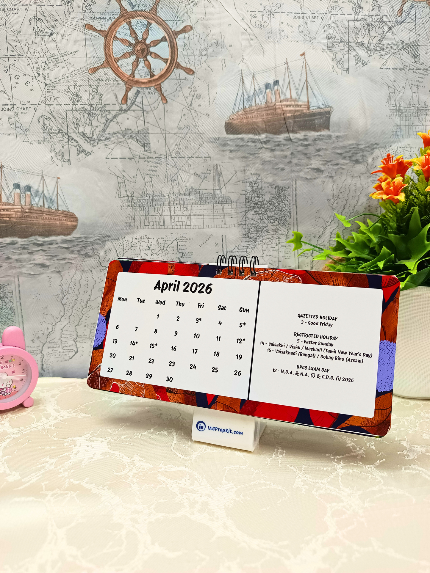 Midnight Jungle - 2026 UPSC Desk Calendar with Important UPSC Dates