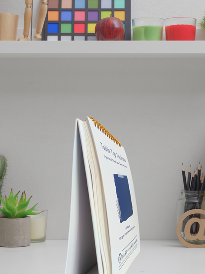 Table-Top Taskpad for Daily Task & Reminder Management - A5 Size, Premium 100 GSM Bond Paper, Wiro Binding with Golden Rings